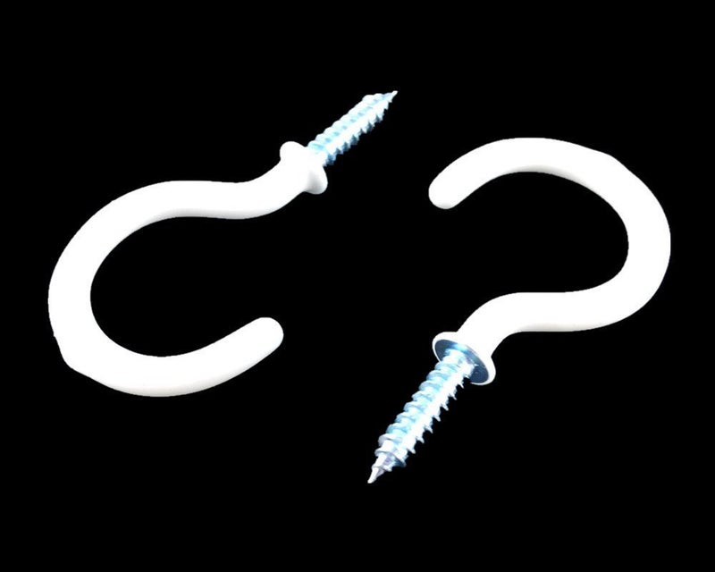 Yueton 50pcs Vinyl Coated Screw-in Ceiling Hooks Cup Hooks (White) - Image 4